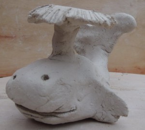 Een van de gemaakte beelden: een walvis